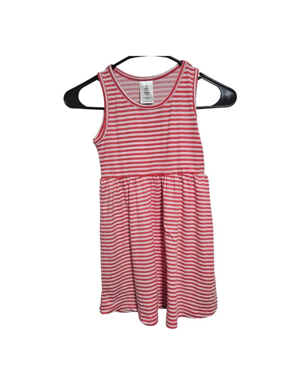 Members Mark Yummy Dress Girls Size 7 Red White Striped Sundress Sleeveless